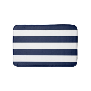 White Stripes Pattern {pick your background colour Bath Mat