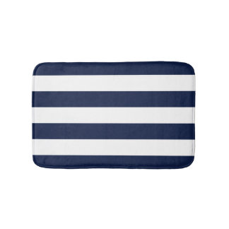 White Stripes Pattern {pick your background colour Bath Mat