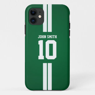 White Stripes Soccer Player Green iPhone 5 Case