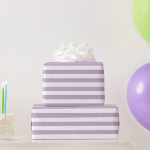 White Stripes with Lavender Background   DIY Wrapping Paper