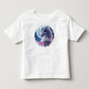 white strunning shimmer horse t shirt for baby