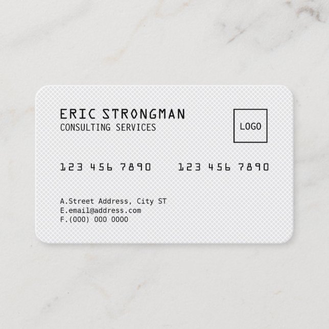 White style credit card looks (Front)