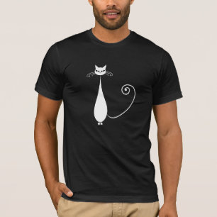 White Stylised Cat T-Shirt