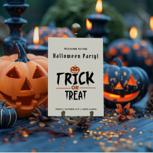White Stylish Halloween Party  Poster