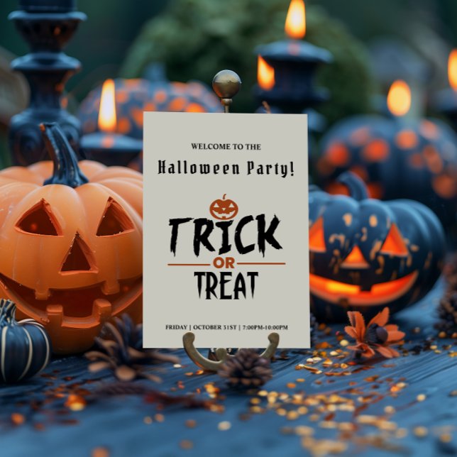 White Stylish Halloween Party  Poster (White Stylish Halloween Party Poster)