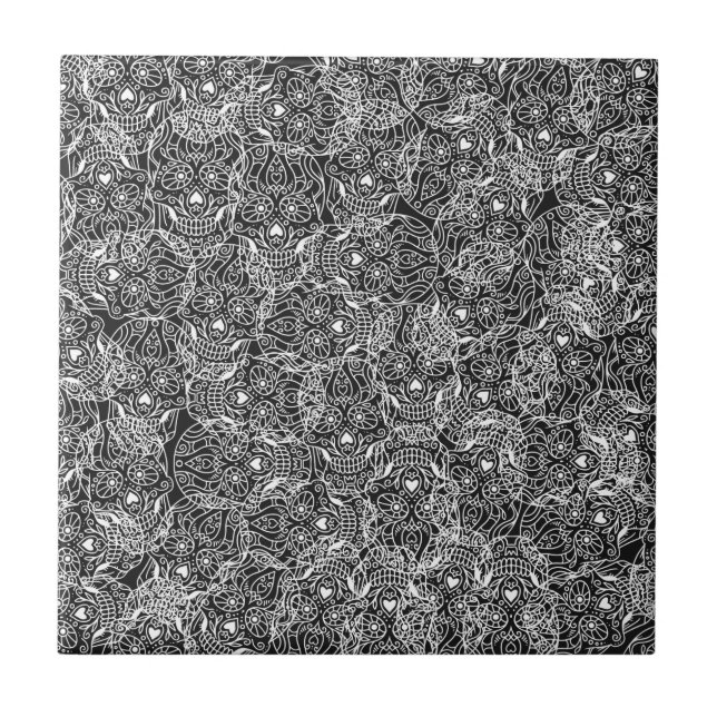 White Sugar Skulls    Ceramic Tile (Front)