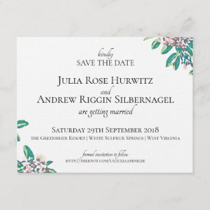White Sulphur Springs Wedding Save the Date Invitation