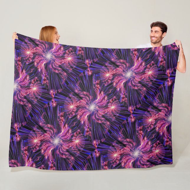 White Sun Beams 1 Fleece Blanket (In Situ)