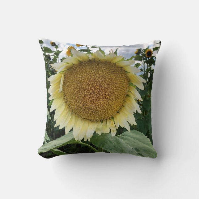 White Sunflower Cushion (Front)