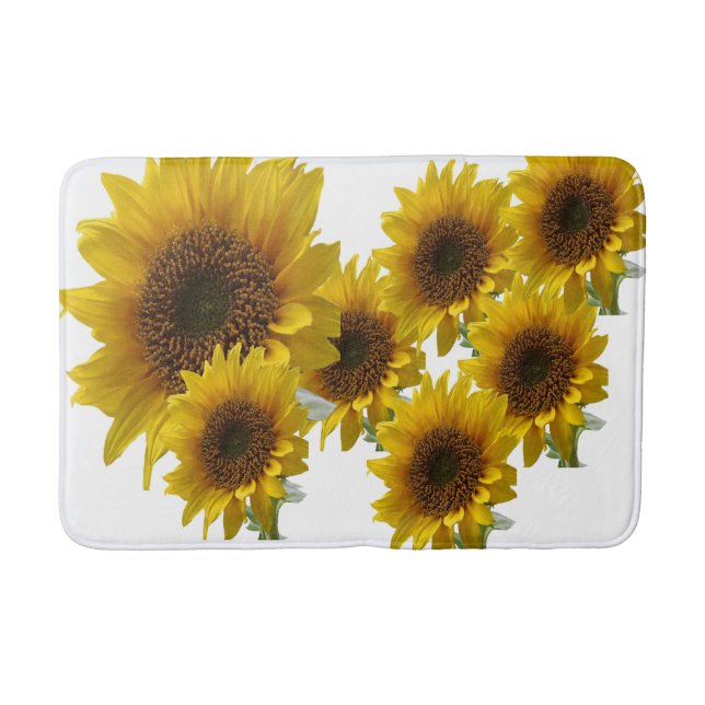 WHite sunflower medium batH mat (Front)