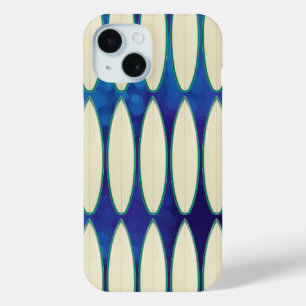 white Surfboard pattern iPhone 15 Case