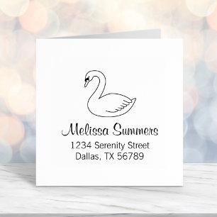 White Swan Address 2 Self-inking Stamp
