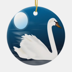WHITE SWAN CERAMIC ORNAMENT