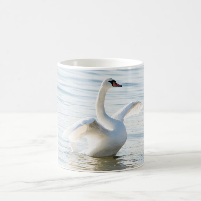 White swan Cygnus Coffee Mug (Center)