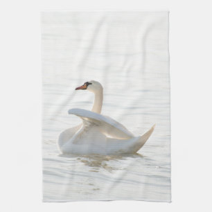 White swan Cygnus Tea Towel