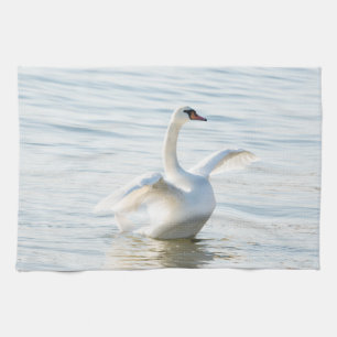 White swan Cygnus Tea Towel