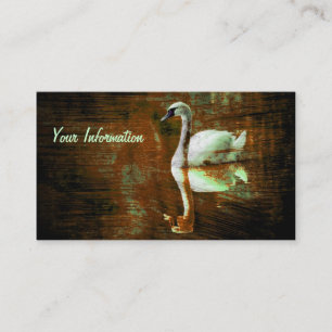 White Swan Grunge Business Cards