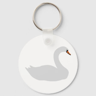 white swan icon key ring