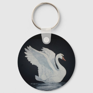 White Swan Key Ring
