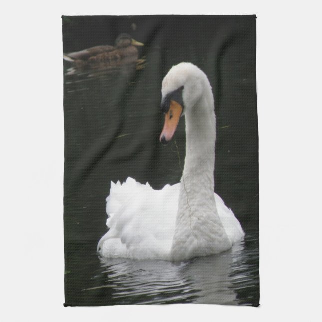 White Swan Kitchen Towel (Vertical)