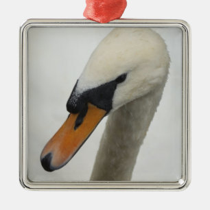 White Swan Metal Ornament