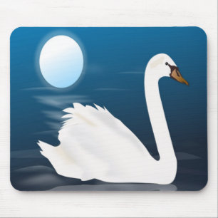 WHITE SWAN MOUSE PAD