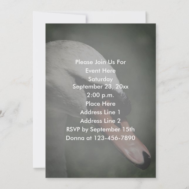 White Swan Nature  Invitation (Front)