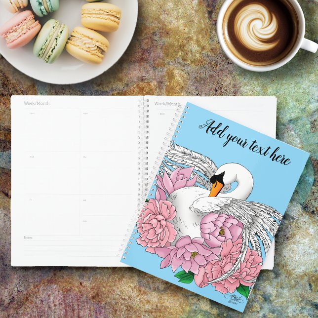 White Swan Pink Flowers Planner (Creator Uploaded)