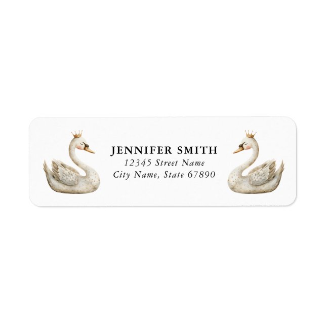 White Swan Return Address Labels (Front)