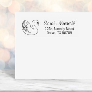 White Swan Return Address Self-inking Stamp
