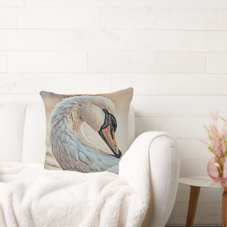 *~* White Swan SC1 Detailed Feathers Cushion