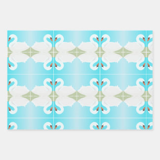 White swan = Summer day Wrapping Paper Sheet