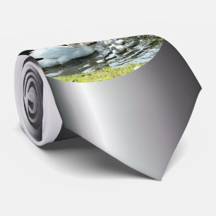 White Swan with Chicks Tie