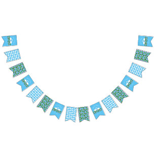 White Swans and Water lilies Wedding Custom Bunting