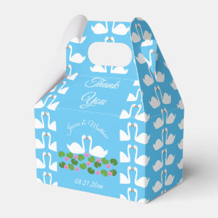 White Swans and Water lilies Wedding Custom Favour Box