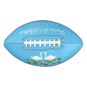 White Swans and Water lilies Wedding Custom Football