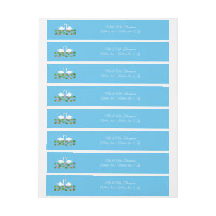White Swans and Water lilies Wedding Custom Wraparound Address Label