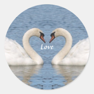 White Swans Classic Round Sticker
