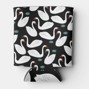 White Swans Lake Seamless Wallpaper Can Cooler