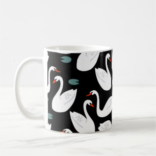 White Swans Lake Seamless Wallpaper Coffee Mug