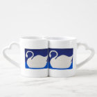 White Swans Silhouette in Blue Lake Crochet