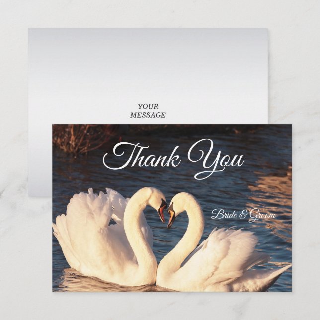 White Swans Thank You Card (Front/Back)
