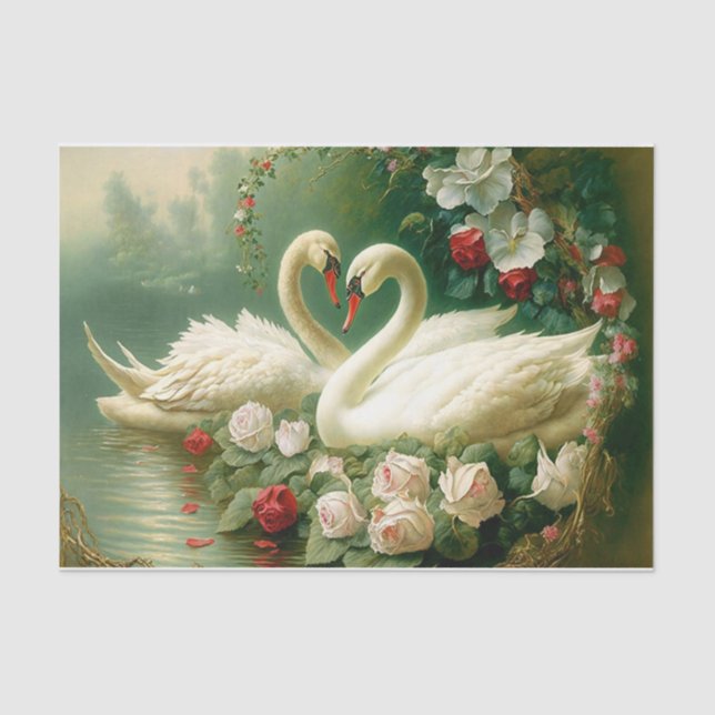 White Swans Tissue Paper (Front)