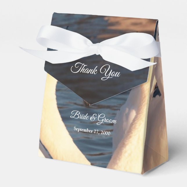White Swans Wedding Favour Box (Front Side)