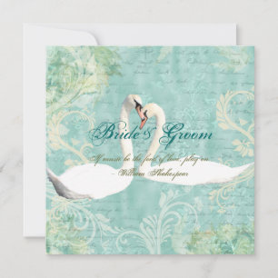 White swans wedding invitations 