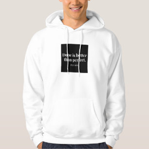 White Sweater with Black Square Quote