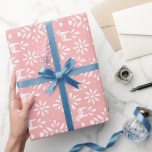 White Swedish Dala Horse Pink Holiday Gift Wrap<br><div class="desc">This elegant holiday gift wrapping paper features a folk art pattern of flowers,  dala horses and hearts in sweet white on soft blush pink with a Swedish twist. The background can be changed to any colour of your choice using the "edit design" button and the background colour tool.</div>