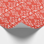 White Swedish Dala Horse Red Holiday Gift Wrap<br><div class="desc">This elegant holiday gift wrapping paper features a folk art pattern of flowers,  dala horses and hearts in classic white on red with a Swedish twist. The red background can be changed to any colour of your choice using the "customise it" function and the colour picker.</div>