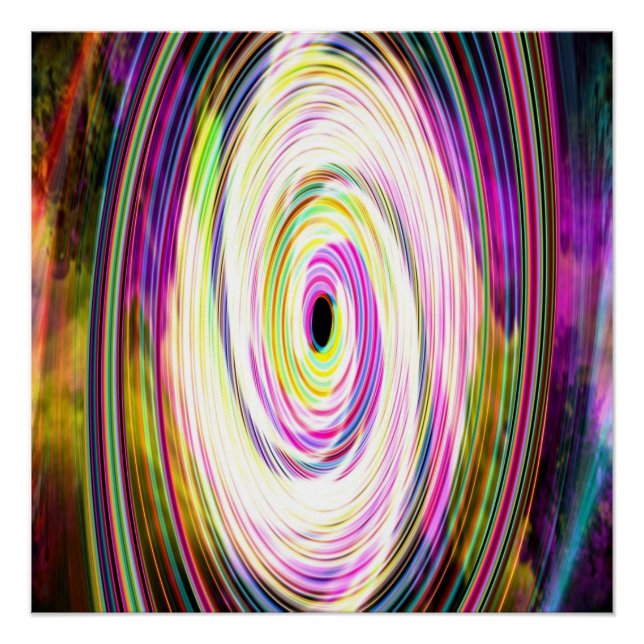White Swirl Cosmic Rays Perfect Poster (Front)