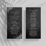 White Swirls On Chalkboard Wedding Program<br><div class="desc">These elegant white swirl on chalkboard wedding programs are perfect for any couple planning a romantic and chic marriage. 
 
 These program templates can be personalised for your special occasion and would make the perfect order of service for any wedding,  bridal shower,  engagement party,  birthday party and much,  much more.</div>